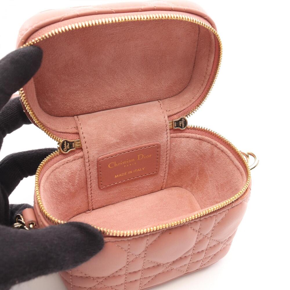 Dior Lady Vanity Cannage Handbag Leather Pink - Picture 3 of 8